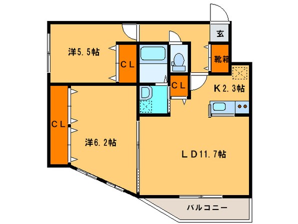 プレジャー桑園の物件間取画像